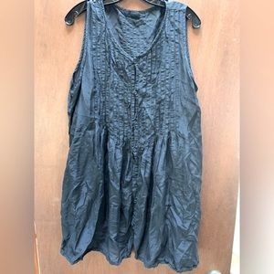 CP Shades L cotton silk black button down tunic